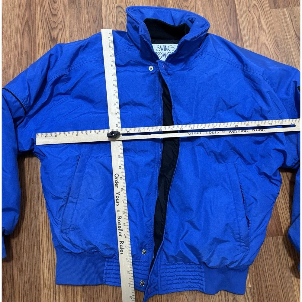 Swing West Vintage Down Ski Bomber Jacket Mens Medium Made In USA Blue